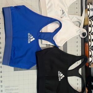 Adidas Trio Sports Bras - Blue, White, Black